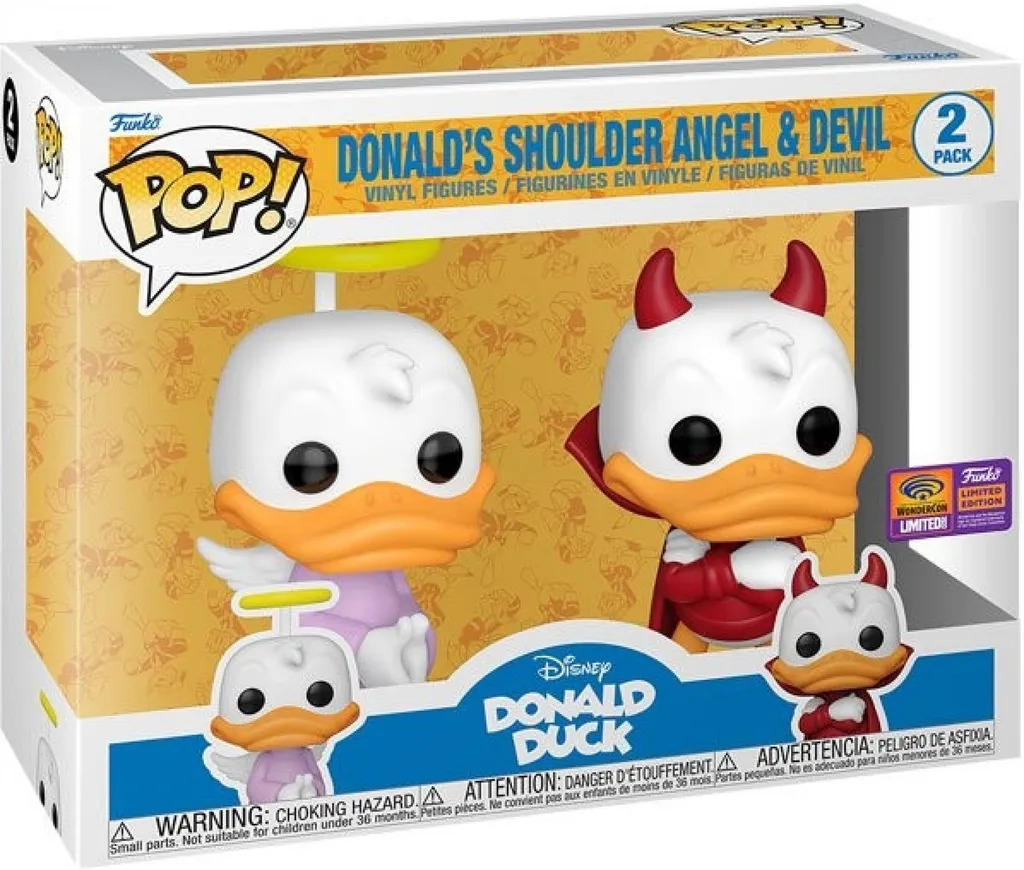 Lot de Figurines de Collection Donald Duck Ange et Démon Disney Funko Pop