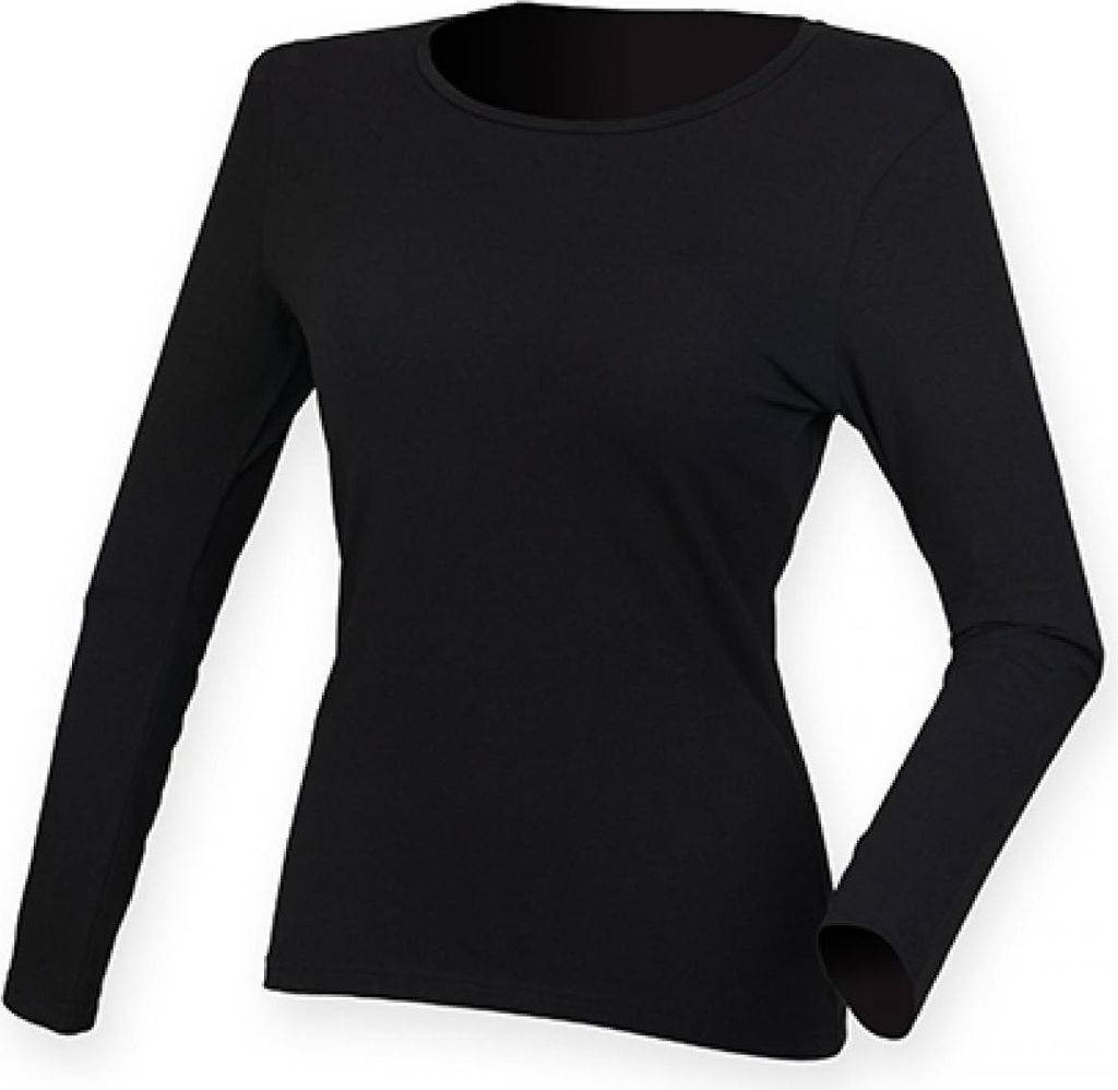 SF Women SK124 | Damen Feel Good Long Sleeved Stretch T / langer Schnitt - Farbe: Black - Größe: XL