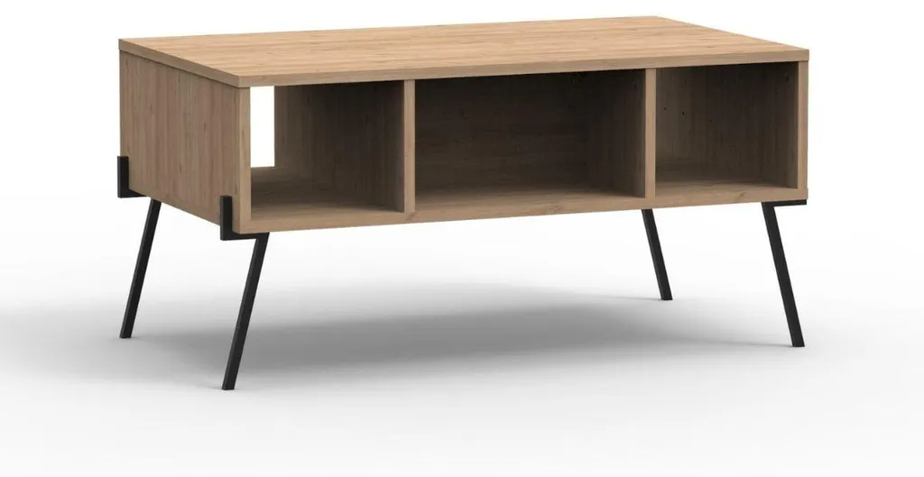 Table Basse Design pour Petit Salon avec Rangement Porte et Niches
