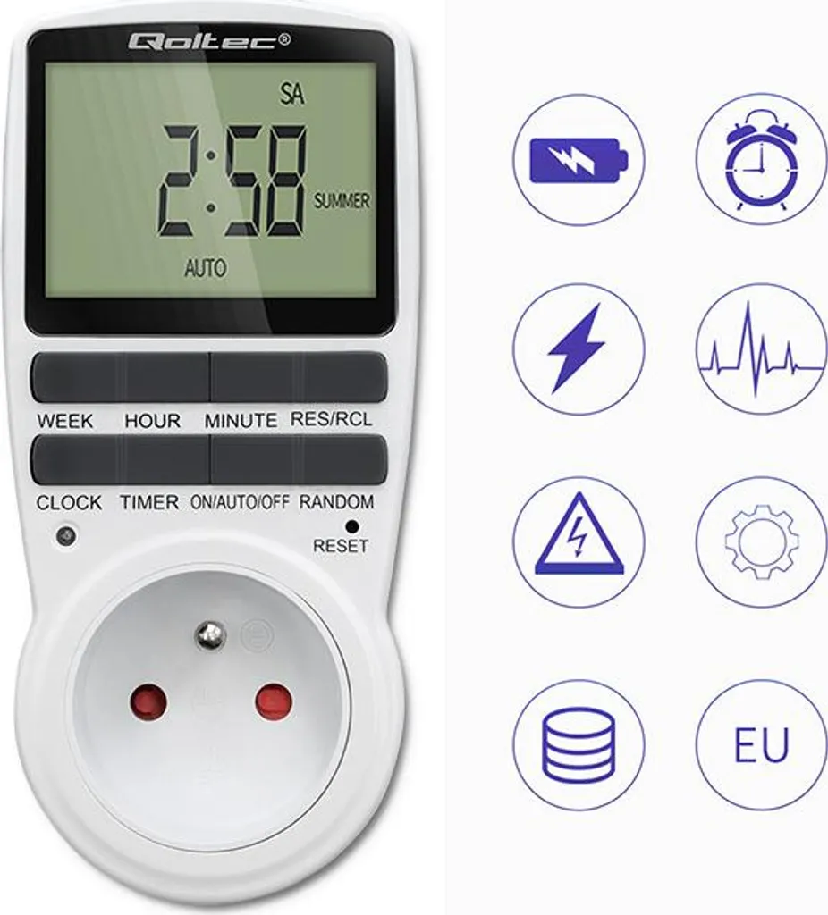 Programmateur LCD Qoltec PC0628 avec batterie de secours et 10 cycles - 6