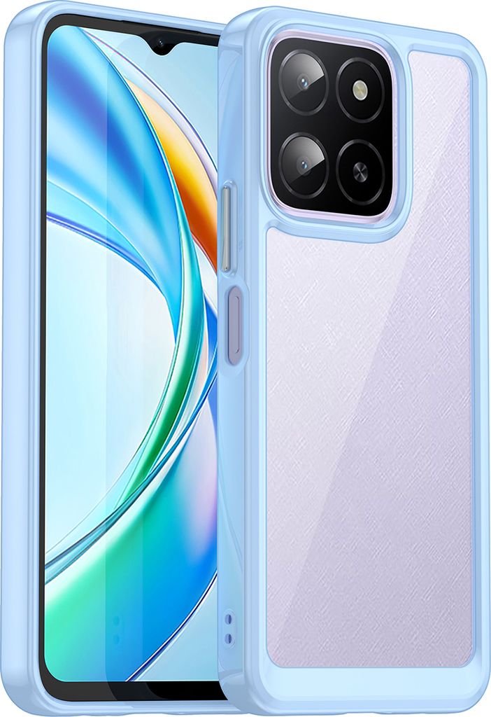 Schutzhülle für Honor X5B Klar Rückseite Stoßfeste TPU Silikon Bumper Hülle Blau
