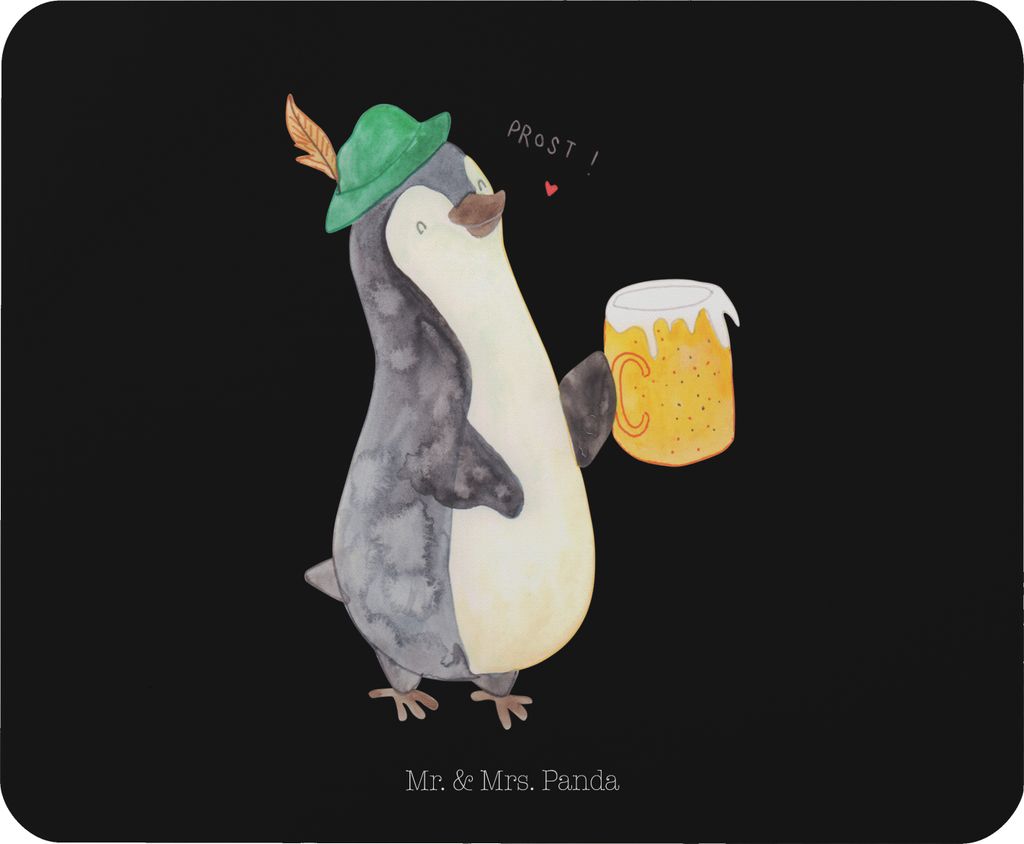 Mr. & Mrs. Panda Mousepad Pinguin Bier - Schwarz - Geschenk, computer mauspad, Beschwippst, laptop, Feierabend, Pinguine, Mouse Pad, pc,