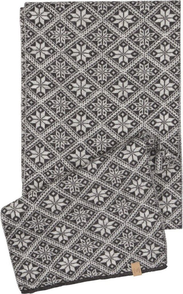 Ivanhoe Strickschal aus Wolle Freya Graphit Meliert - Einheitsgröße 185x27-D Grau