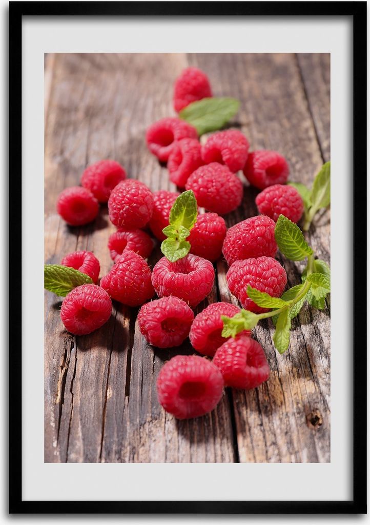 Bild - Bilderrahmen - Foto - 70 cm x 100 cm - MDF - Rahmen - Wandkunst - Himbeeren