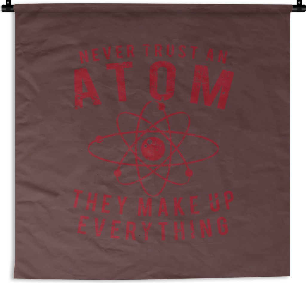 MuchoWow Wandteppich Wandbehang Atome - Vintage - Rot 150x150 cm Tapisserie Dekoration Wandtuch - Wohnaccessoires - Modernes