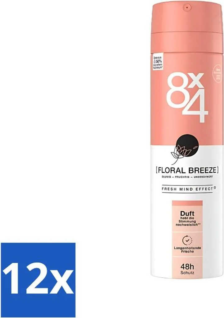 Déodorant parfum floral 8x4 No. 14 lot économique 12 sprays de 150 ml