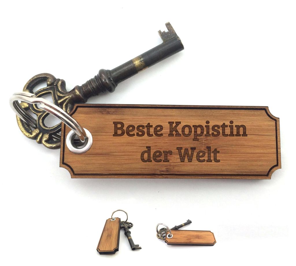 Mr. & Mrs. Panda Damen Schlüsselanhänger Kopistin - Bambus - Geschenk, Für, Taschenanhänger, Schlüssel Anhänger, Schenken, Beruf, tasche, Gl...