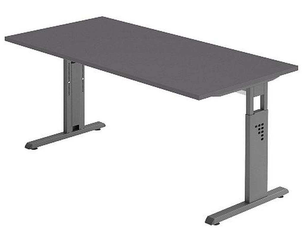 Büro Schreibtisch 160x80 cm Modell OS16 höheneinstellbar G = Graphit-Graphit