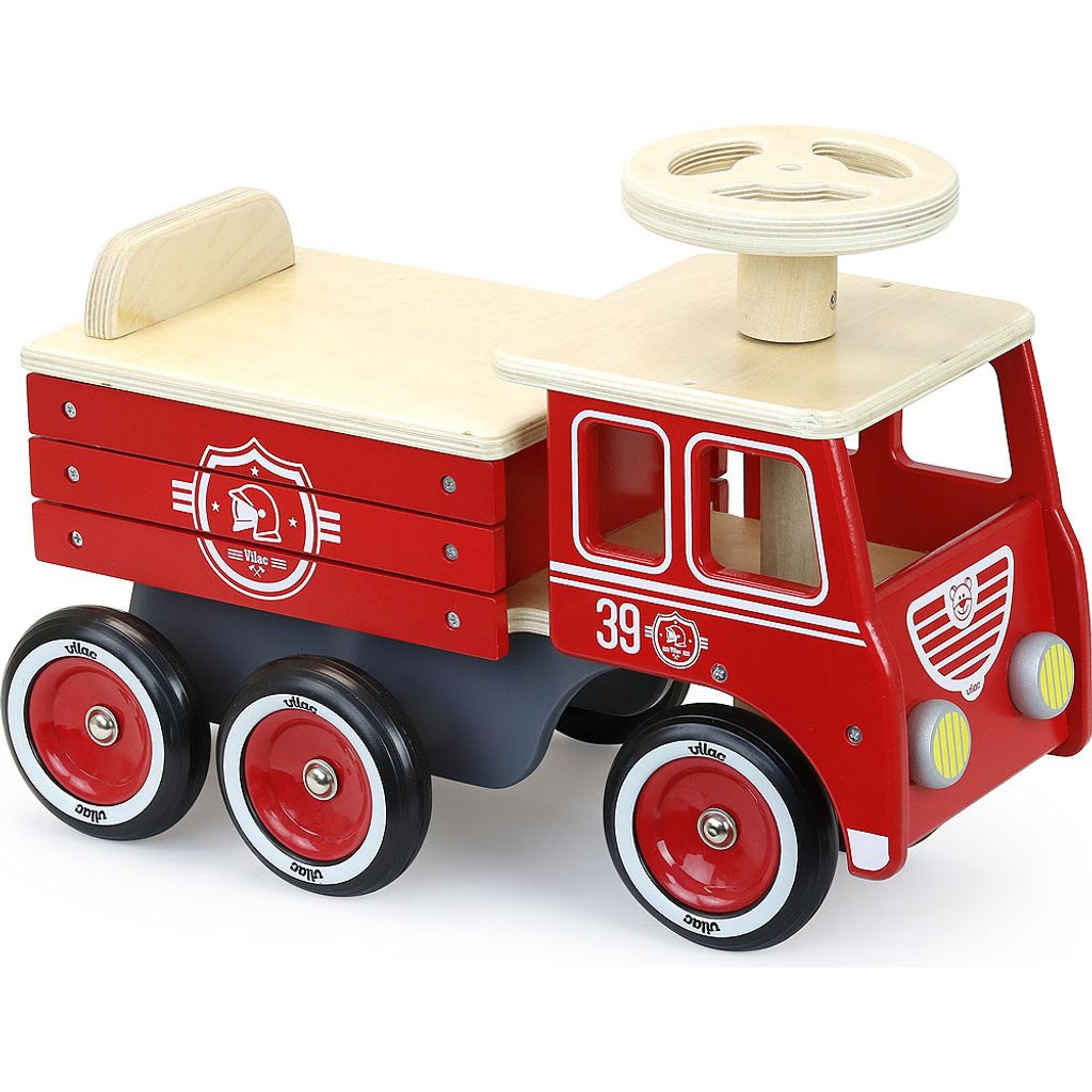 Vilac Laufwagen Feuerwehr Holzspielzeug Rutschauto rot Produktbild 