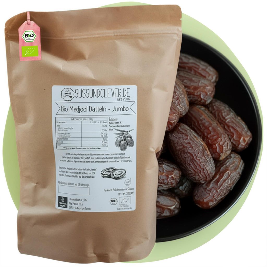 süssundclever.de |  Medjool Datteln | 1,0 kg | weich & Produktbild 