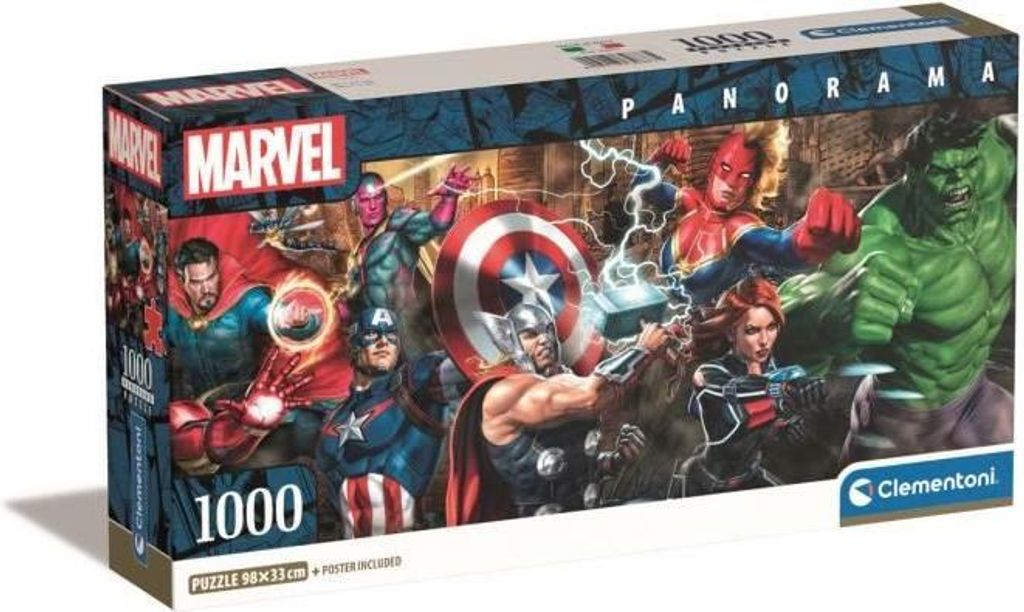 CLEMENTONI - Kompaktes 1000-teiliges Panorama - Marvel, The Avengers
