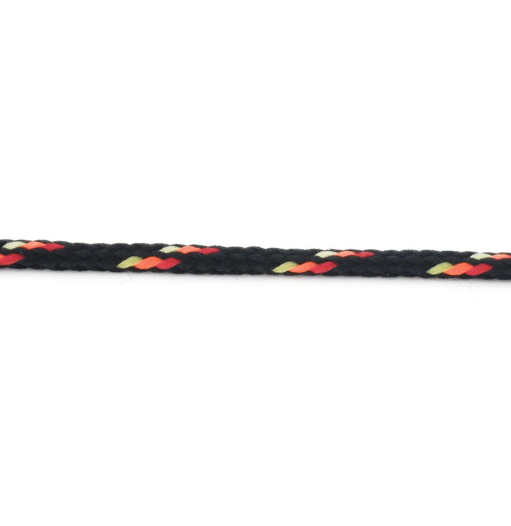 100m Polyester-Schnur 4mm mehrfarbig PES Kordel Polyesterkordel bunt, Farbe:schwarz/gelb/rot/orange