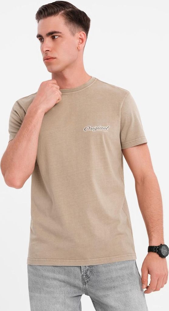 Ombre Clothing Kurzarmhemd für Männer Helenef dunkelbeige XL