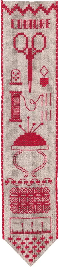 Inizia a Ricamare! Kit Segnalibro Red Couture 5x20cm Punto Croce