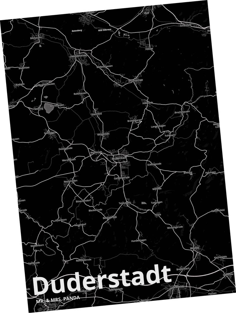 Mr. & Mrs. Panda Postkarte Duderstadt - Geschenk, Ansichtskarte, Postkarten, Grußkarte, Stadt, Ansichtskarten, Dorf Karte Landkarte Map Stadtplan,...