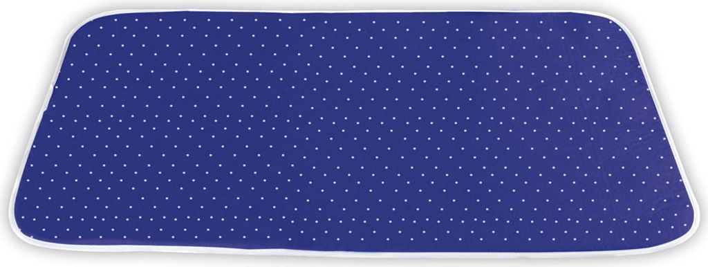 A polka-dotted mat on a white background.