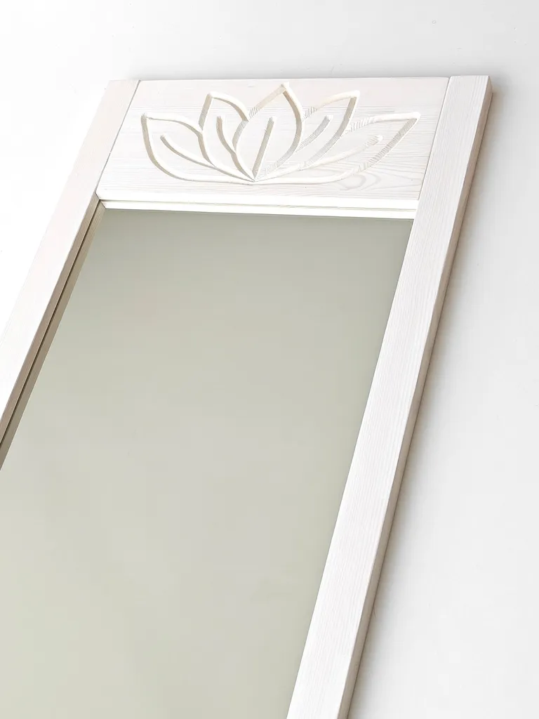 Skye Decor Lotus Miroir Cheval Blanc en Bois Massif 55 x 155 cm Chic - 4
