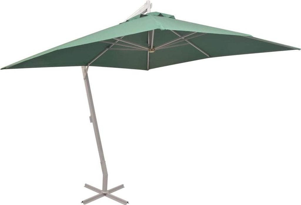vidaXL Ampelschirm 300x300 cm Grün Aluminium-Mast