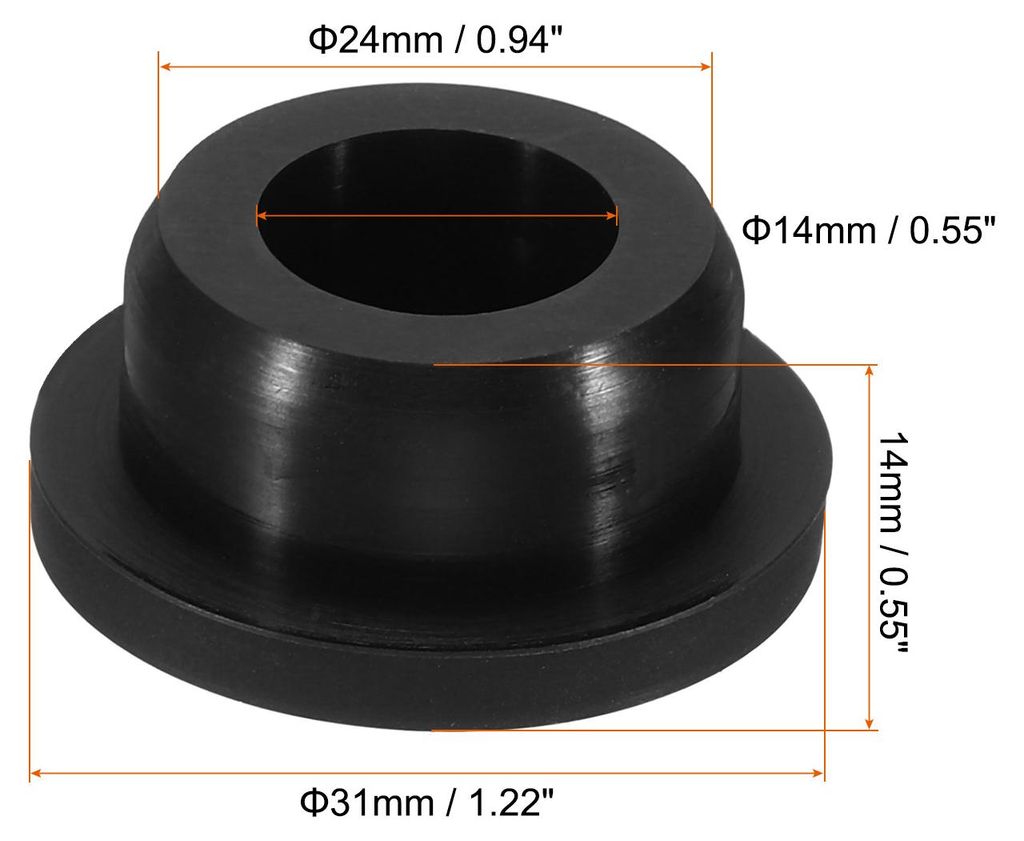 Silikon Gummi Lochstopfen 24mm Durchmesser Weich Flexibler Stopfen fš¹r 23mm Loch Schwarz 10Stk