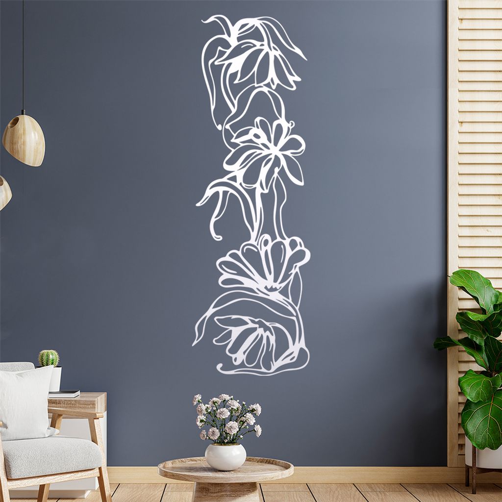 Blumen - Ranken Wandtattoo in 6 Größen - Wandaufkleber Wall Sticker - Dekoration, Küche, Wohnzimmer, Schlafzimmer, Badezimmer