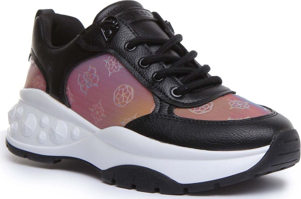 Guess Cleao Active Frauen schnüren synthetische Turnschuhe Schwarz Multi – undefined / Schwarz Multi