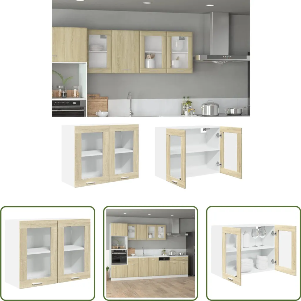 Offerta Vetrina Sospesa 80x31x60 Rovere Sonoma - Prezzo Imbattibile