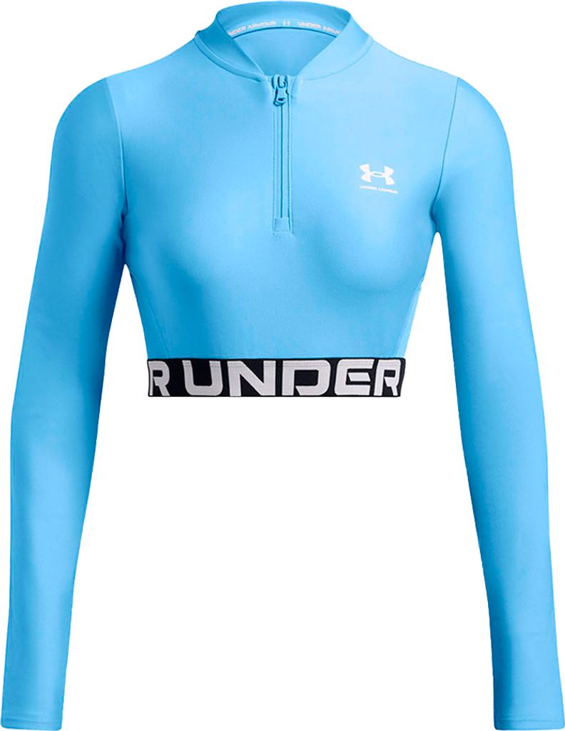 Under Armour Heatgear Rib Halbreißverschluss-sweatshirt Blau M Frau Blau M
