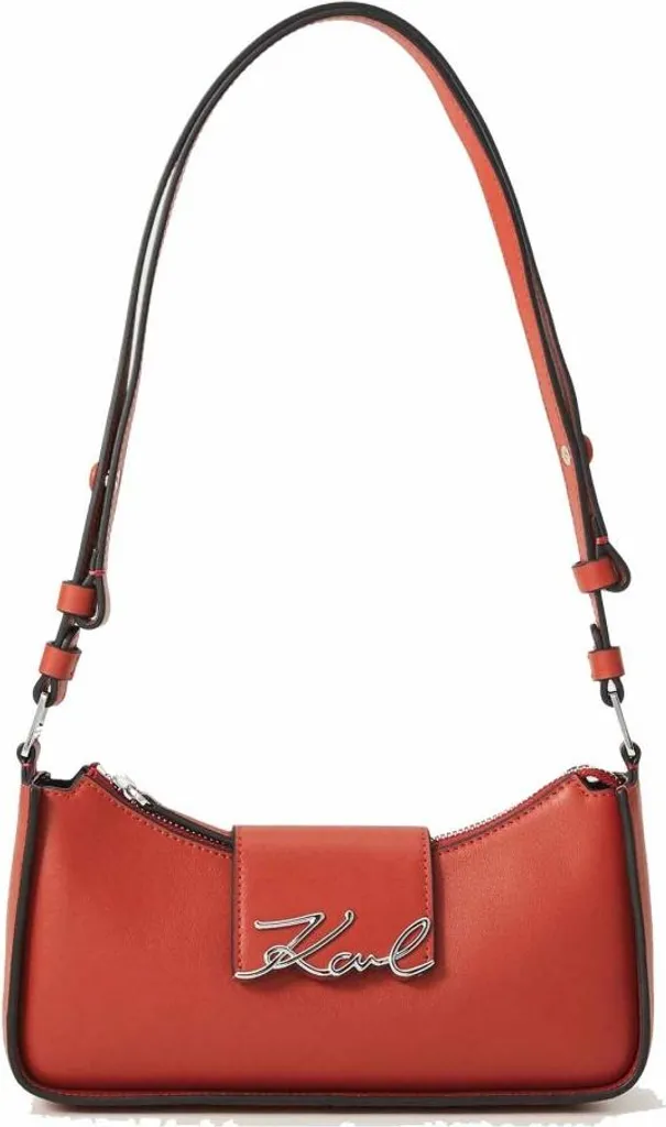 Sac K Signature Karl Lagerfeld Rouge : Sécurité et Style avec Zip Sm