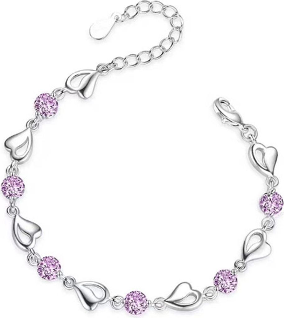 Damen-Armband mit Herz-Strass-Charm, Kettenarmband, Zinklegierung, Armband, Handgelenkschmuck für Valentinstag, Geburtstagsparty
