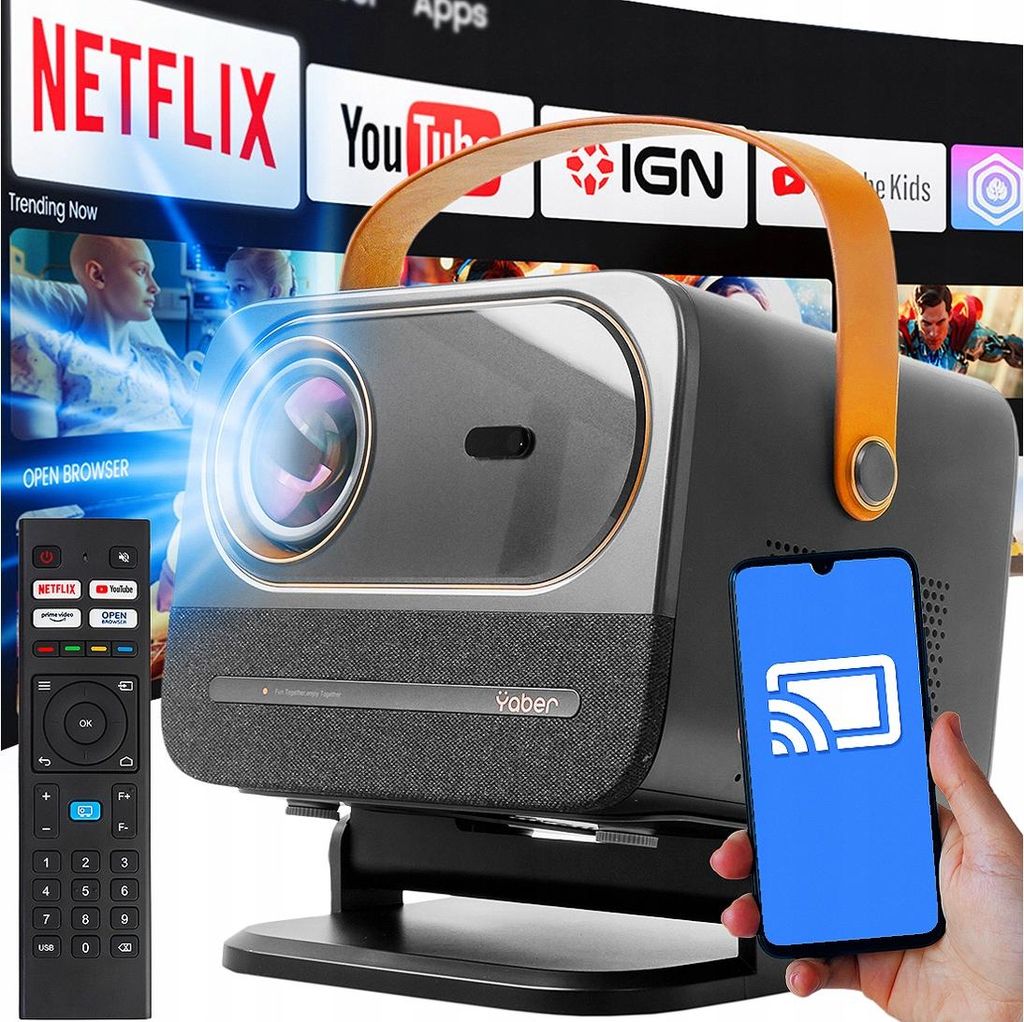 1080P Lcd Projektor Yaber U12 Smart Tv Wi-Fi 6 Bluetooth 700 Ansi Lumen