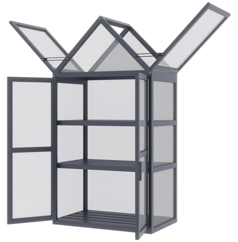 Outsunny Mini-kweekkas voor vroegtelters, 3 niveaus, Productafbeelding 