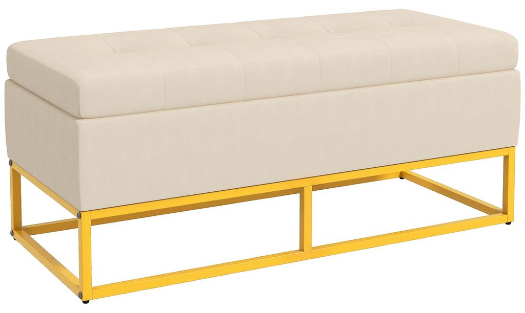 Banc HOMCOM avec rangement, banc rembourré, banc-lit aspect Image du produit 