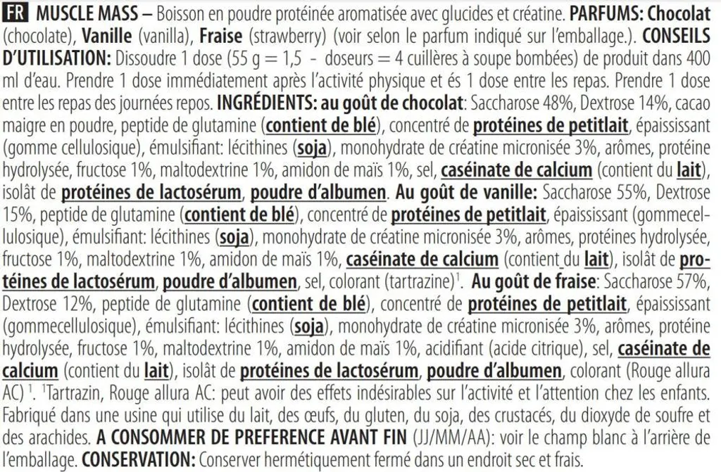 Prendre du Muscle avec le Gainer Muscle Mass Biotech USA Vanille 4kg - 3