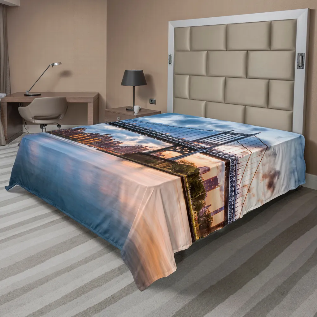 Drap de lit pour chambre moderne motif New York Queens 244x205cm Souple