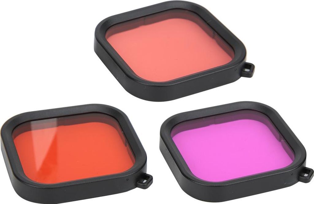 3-teiliges Tauchlinsenfilter-Set für GoPro 8, wasserdichtes Gehäuse, Schnorchelfilter, Tauchzubehör
