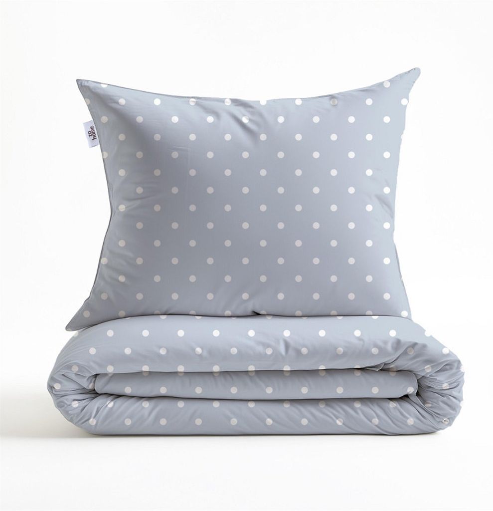Zo! Home Baumwolle Bettwäsche 135x200 Punta di Cotone Powder Blue Punkte hellblau