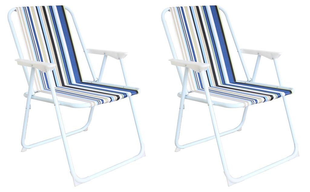2 Stück Campingstuhl Outdoor Klappstuhl Regiestuhl Gartenstuhl Ocean gestreift