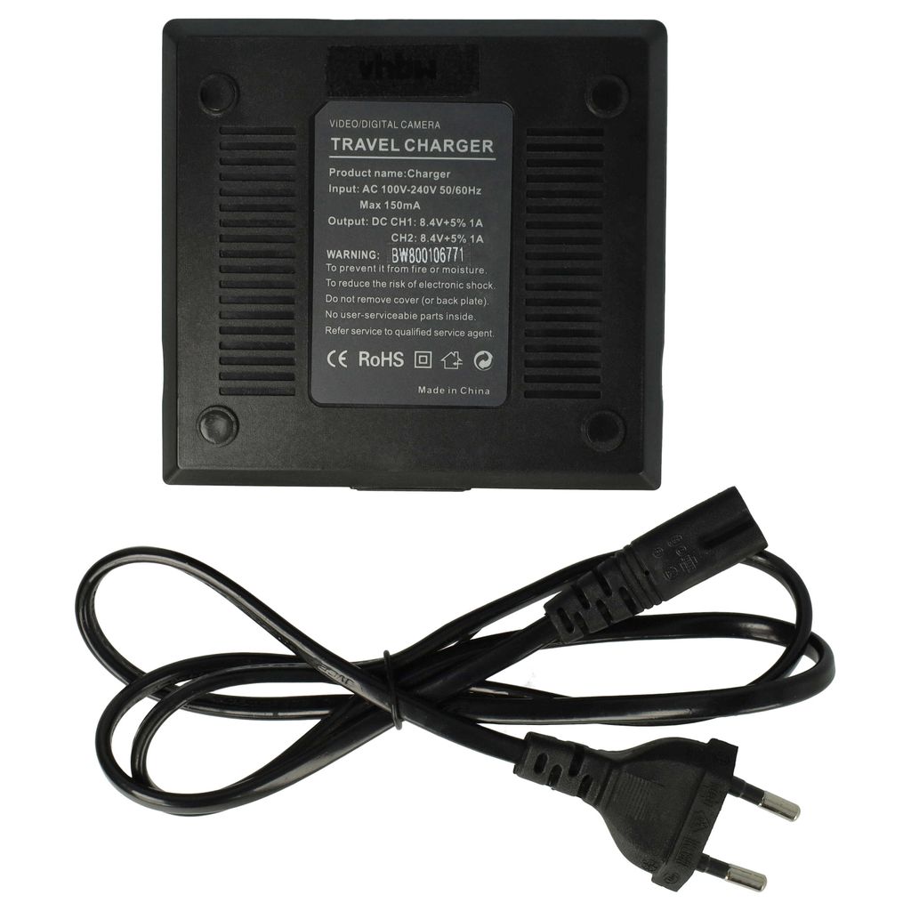 vhbw Dual Ladegerät kompatibel mit Samsung VP-MX10AU, VP-MX10AH Kamera Camcorder - Ladeschale Ladeanzeige