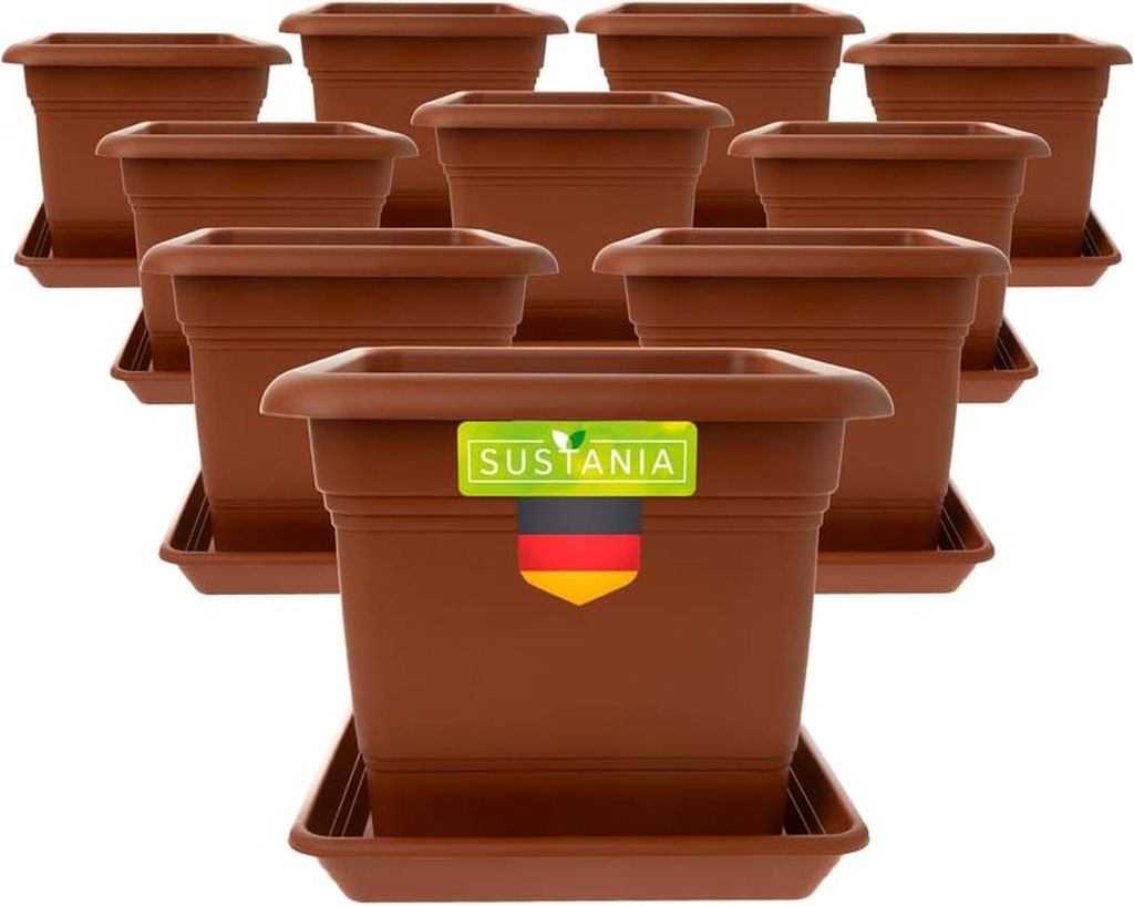 Hoher Pflanzkübel terracotta für Garten, robust, 40x40, Produktbild 