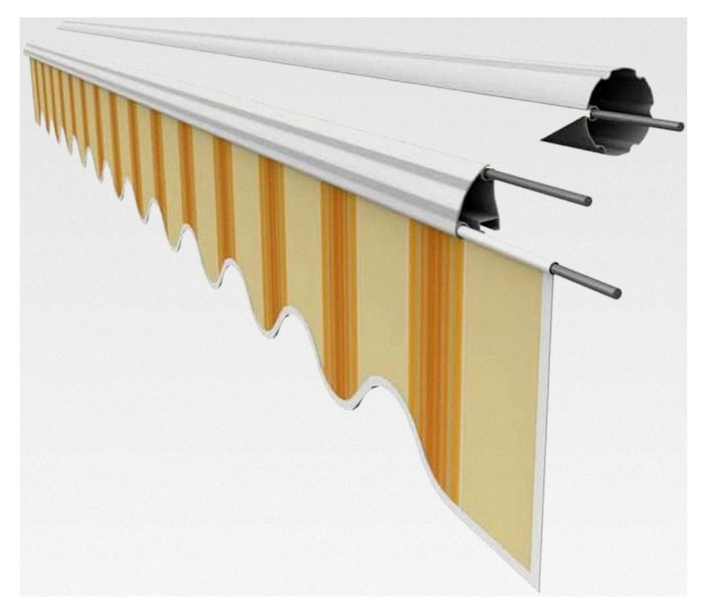 Markisen Volant Markisenbespannung Sonnenschutz Ersatzstoffe 4,85m*23cm Sonnenmarkise fertig genäht