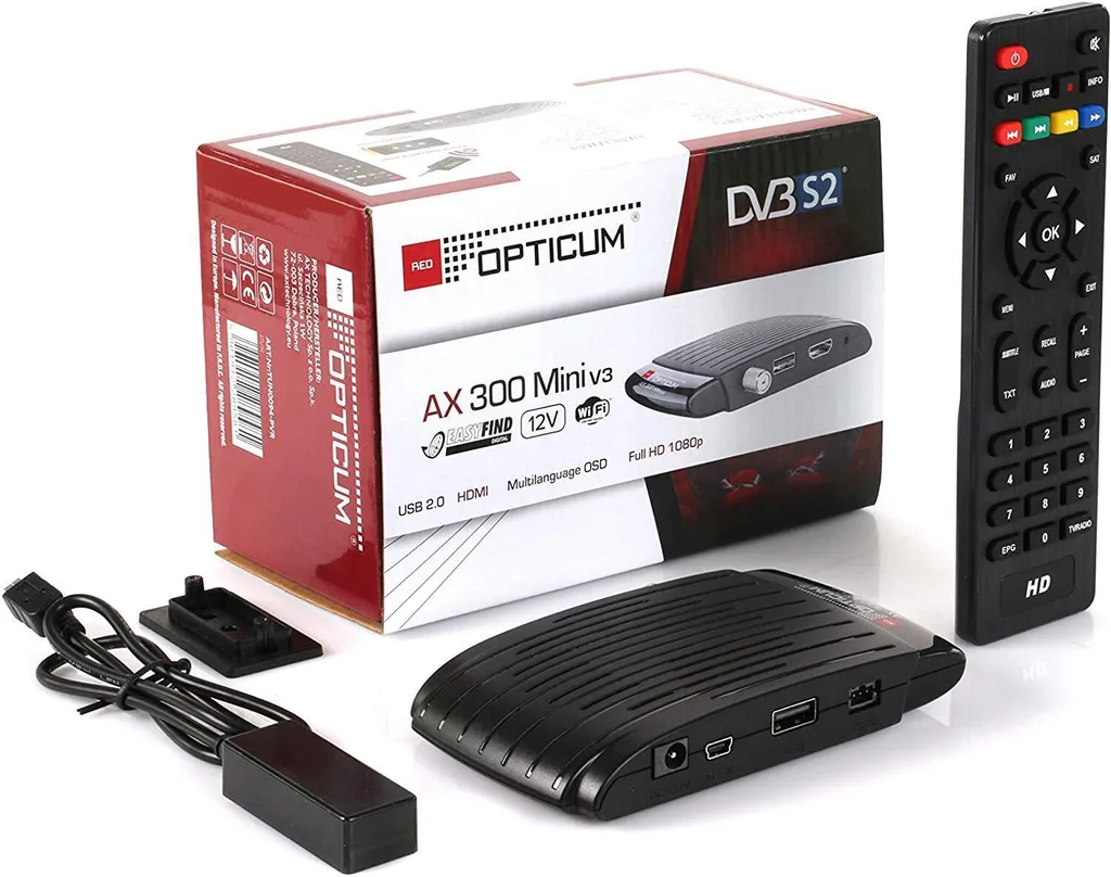 Décodeur Satellite Numérique HD AX 300 mini V3 - Format Compact Invisible - 16