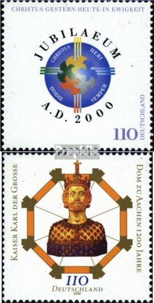 Briefmarken BRD (BR.Deutschland) 2000 Mi 2087,2088 (kompl.Ausg.) gestempelt Jubiläum A.D. 2000