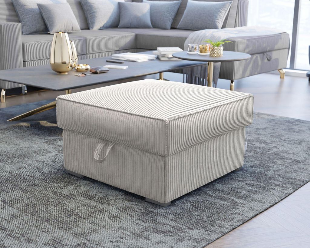 Masseno Polsterhocker FERA Pouf Creme 65x65 cm Produktbild 