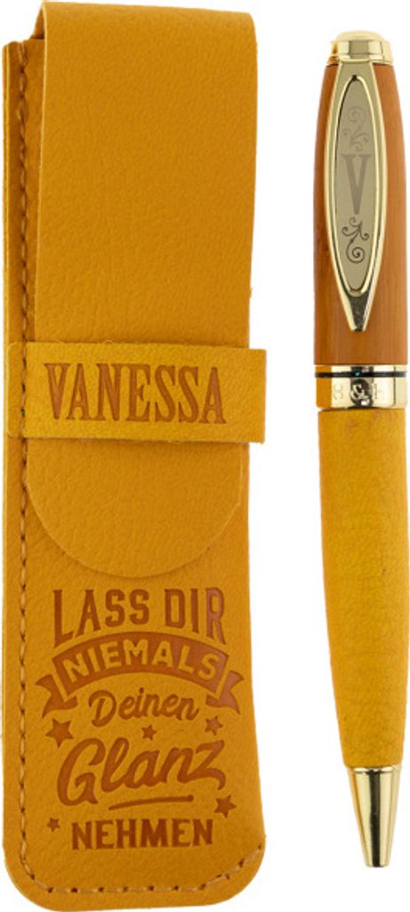 History & Heraldry Bamboo Persönlicher und individueller Kuli Kugelschreiber Stift mit Namen und Spruch Personalisiertes Etui Monogramm-Design per...