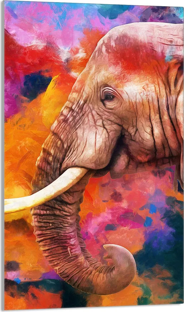 Tagliere Vetro 30x52 Coprifornelli Ceramica Elefante Colorato - Acquista