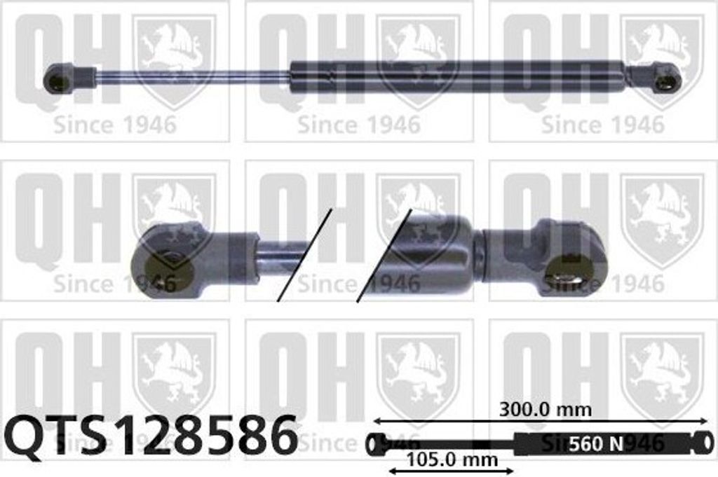QUINTON HAZELL QTS128586 Gasfeder Heckklappendämpfer für FORD MONDEO III Stufenheck (B4Y) 300mm