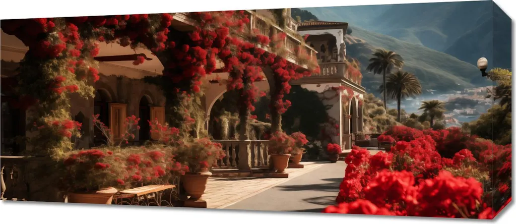 Quadro Astratto Idillio Rosso 70x30 - Arredo Design Moderno Casa