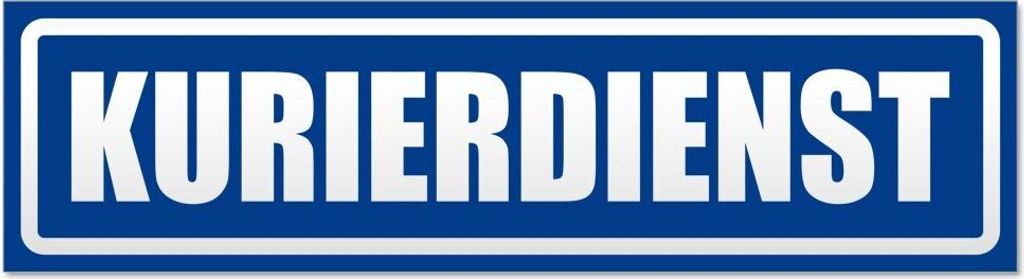 Kiwistar - Autoaufkleber - Verkehrsblau - 20 x 5,3 cm - Kurierdienst invertiert - Hinweis Aufkleber Sticker für Auto, Kfz, Fahrrad, PKW, LKW