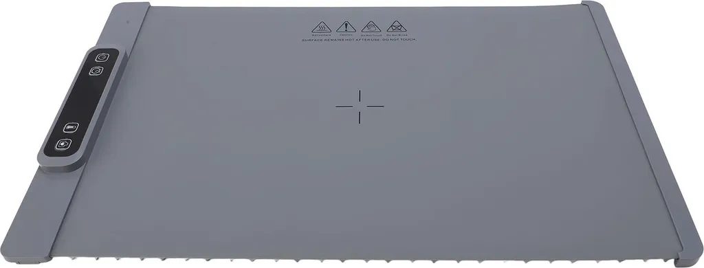 Plateau chauffant électrique en silicone gris 60-100°C portable roulant