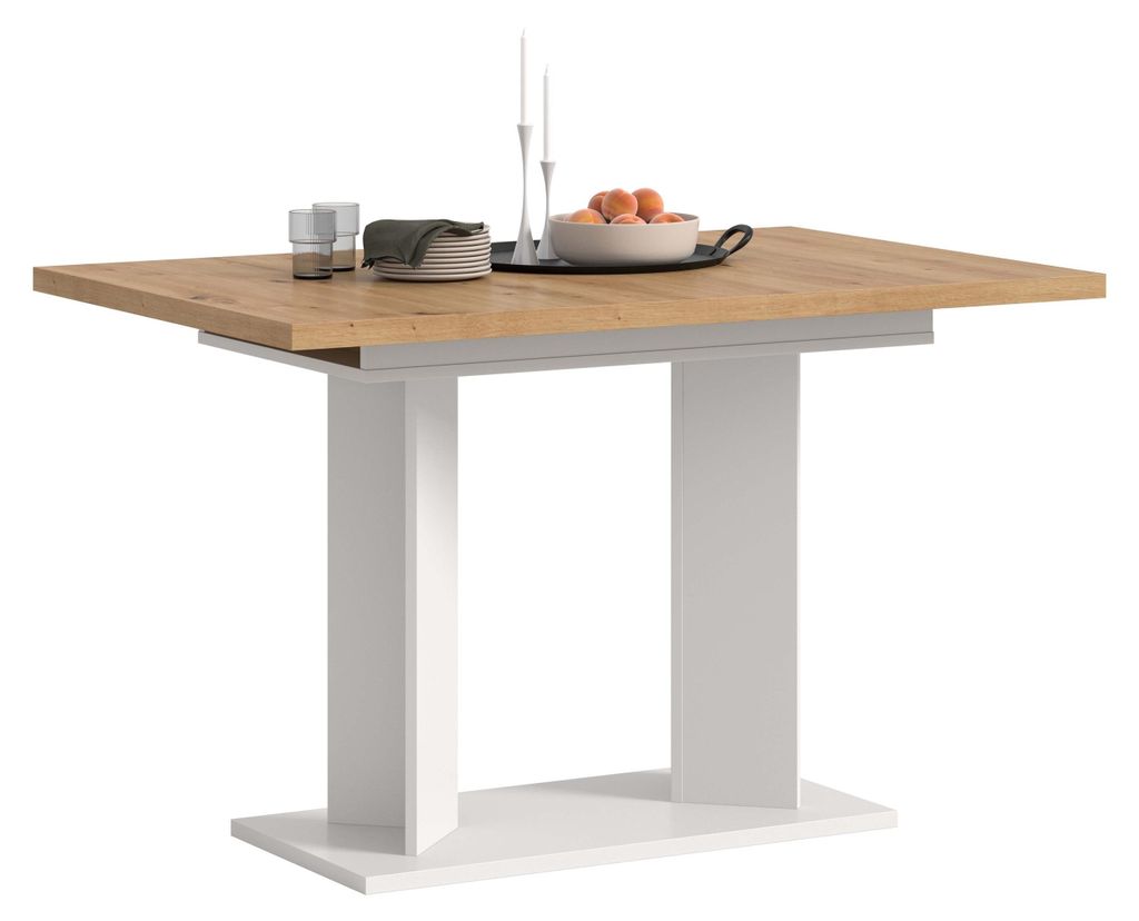 xonox.home Esstisch Gustav weiß/ Artisan Eiche Nachbildung B/H/T: 160x76x80 cm